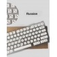 104+16 Brief White PBT Dye-subbed XDA Keycap Set for Mechanical Keyboard English / Thai / Japanese / Russian / Arabic / French / German / Spanish